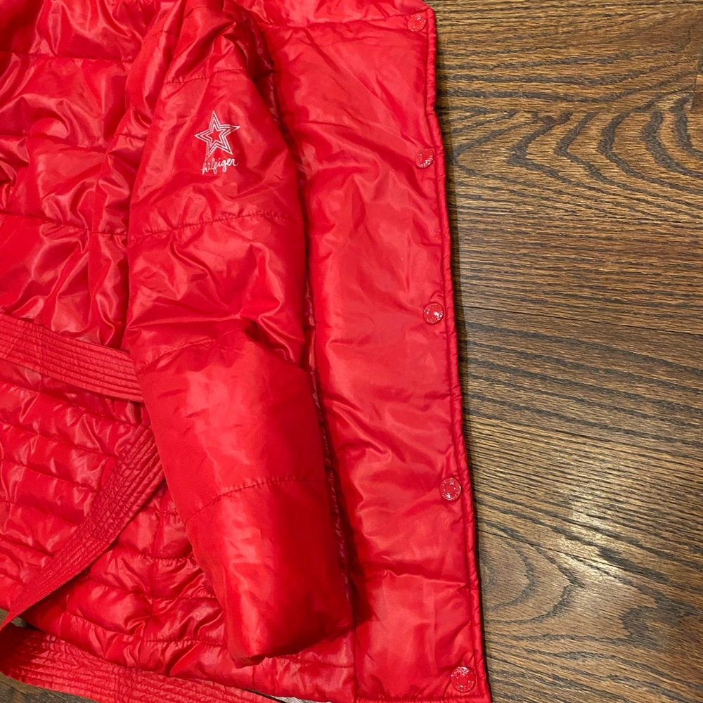 Tommy Hilfiger Girls Red Puffer Jacket, Size YL (12-14) - Picture 5 of 5